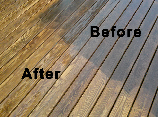 Deck Cleaning Before and After